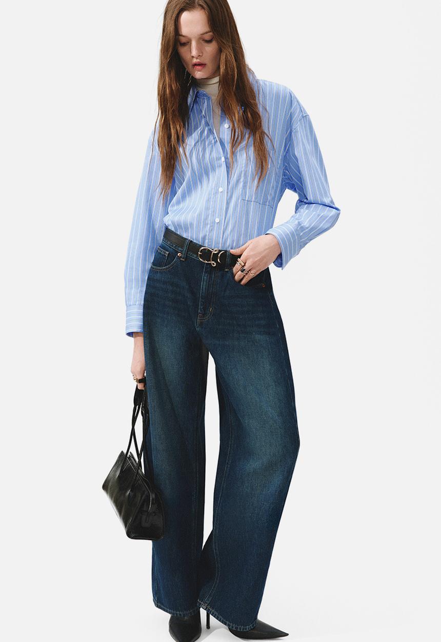 H&M - Barrel regular waist jeans - dark denim blue