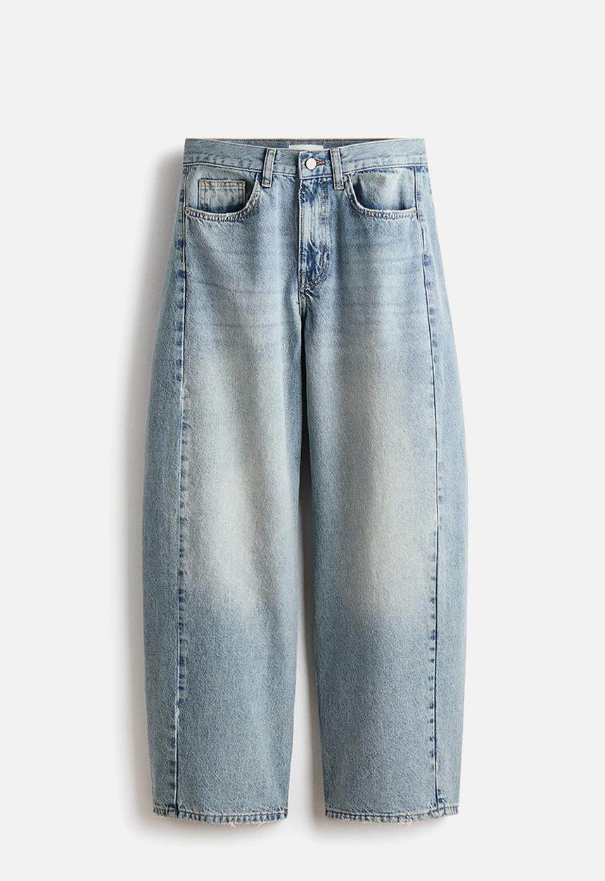 H&M - Barrel regular waist jeans - light denim blue