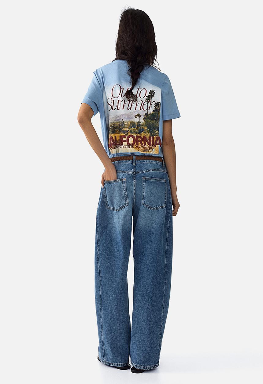 H&M - Barrel regular waist jeans - light denim blue