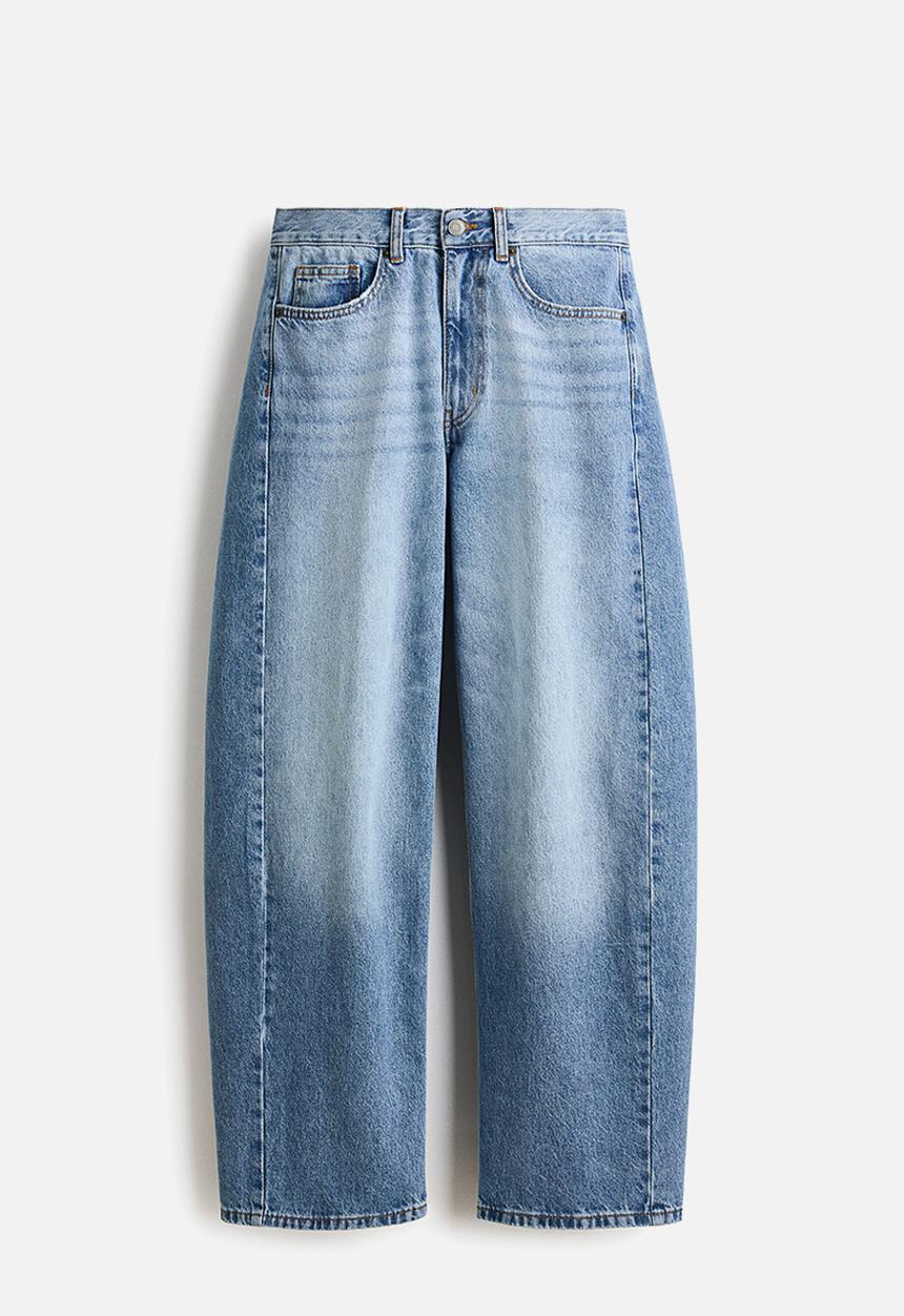 H&M - Barrel regular waist jeans - light denim blue