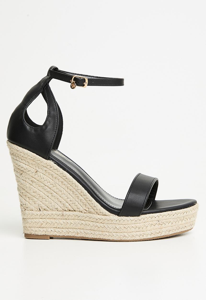 Miss Black - Moniker 12 cut-out platform wedge - black