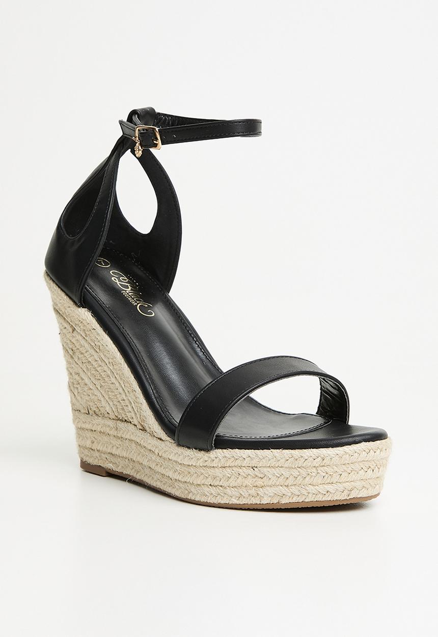 Miss Black - Moniker 12 cut-out platform wedge - black