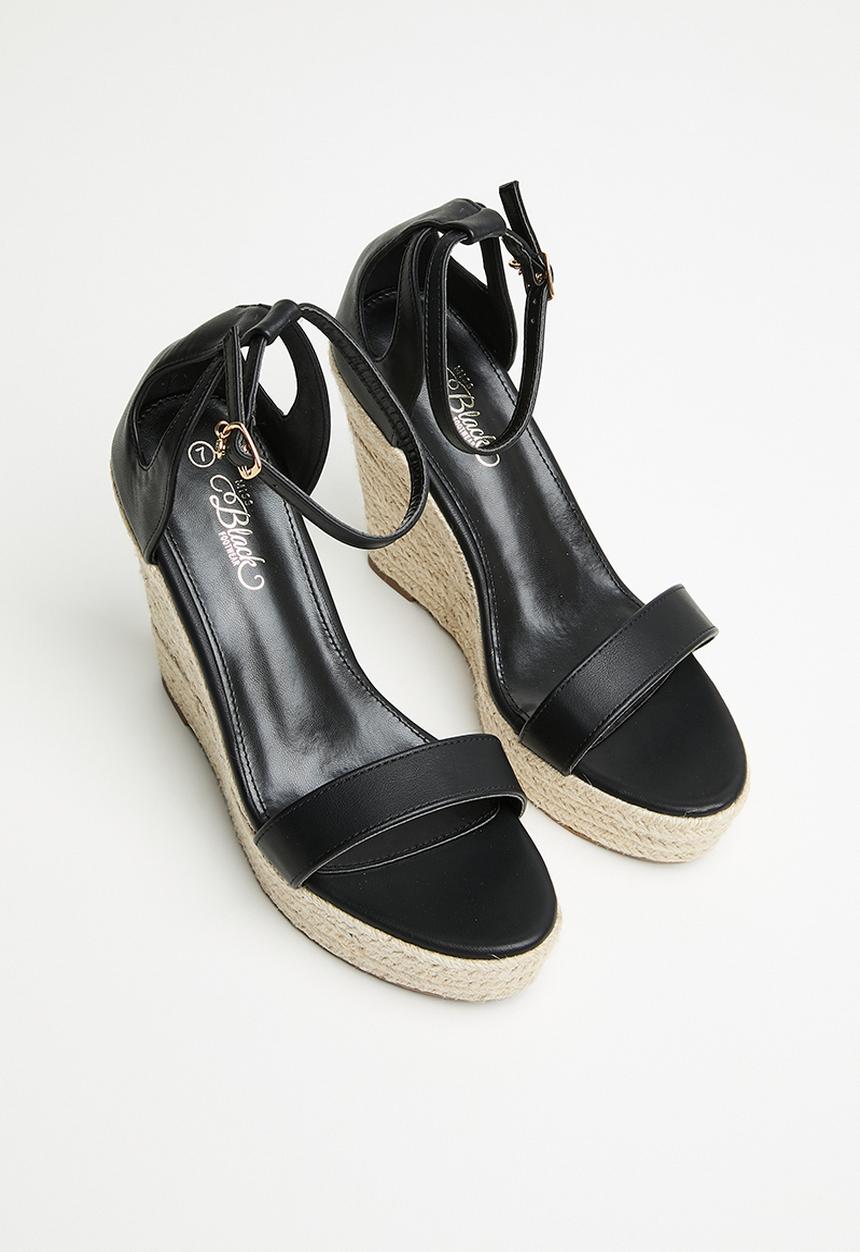 Miss Black - Moniker 12 cut-out platform wedge - black