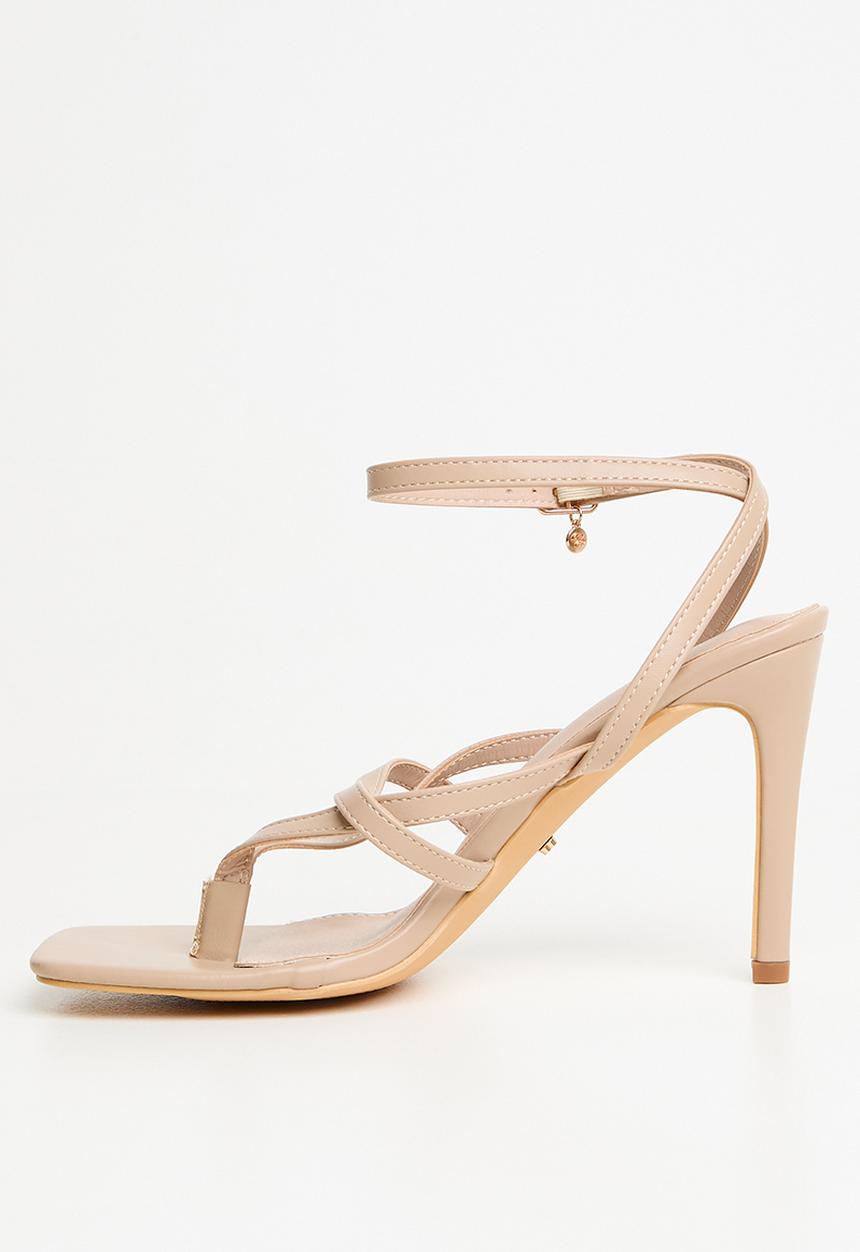 Miss Black - Razz 3 ankle-strap toe thong heel - natural