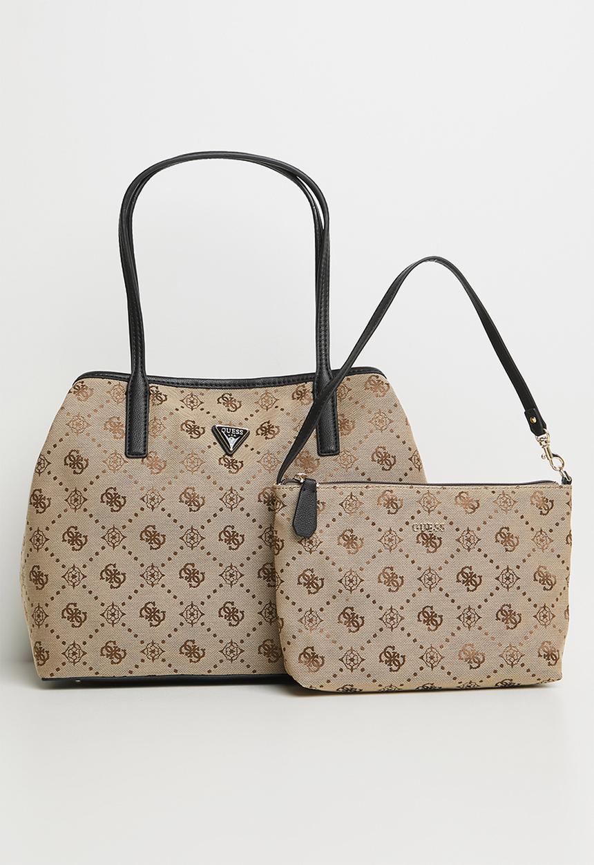 GUESS - Victtoria 2 In 1 Tote -Latte Logo/Black