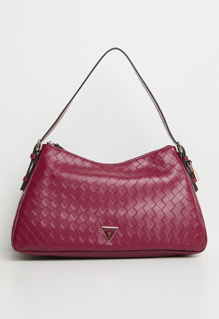 GUESS - Mindy Shoulder Satchel - Black Cherry