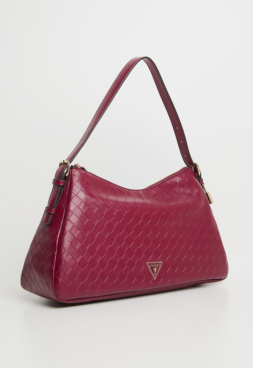 GUESS - Mindy Shoulder Satchel - Black Cherry