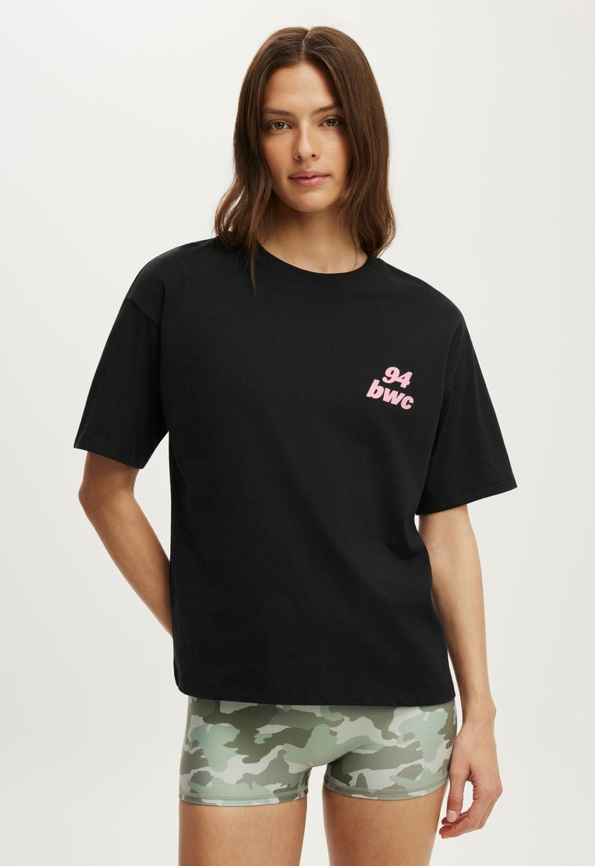 Cotton On - Active Graphic Tee - Black/Cuteility