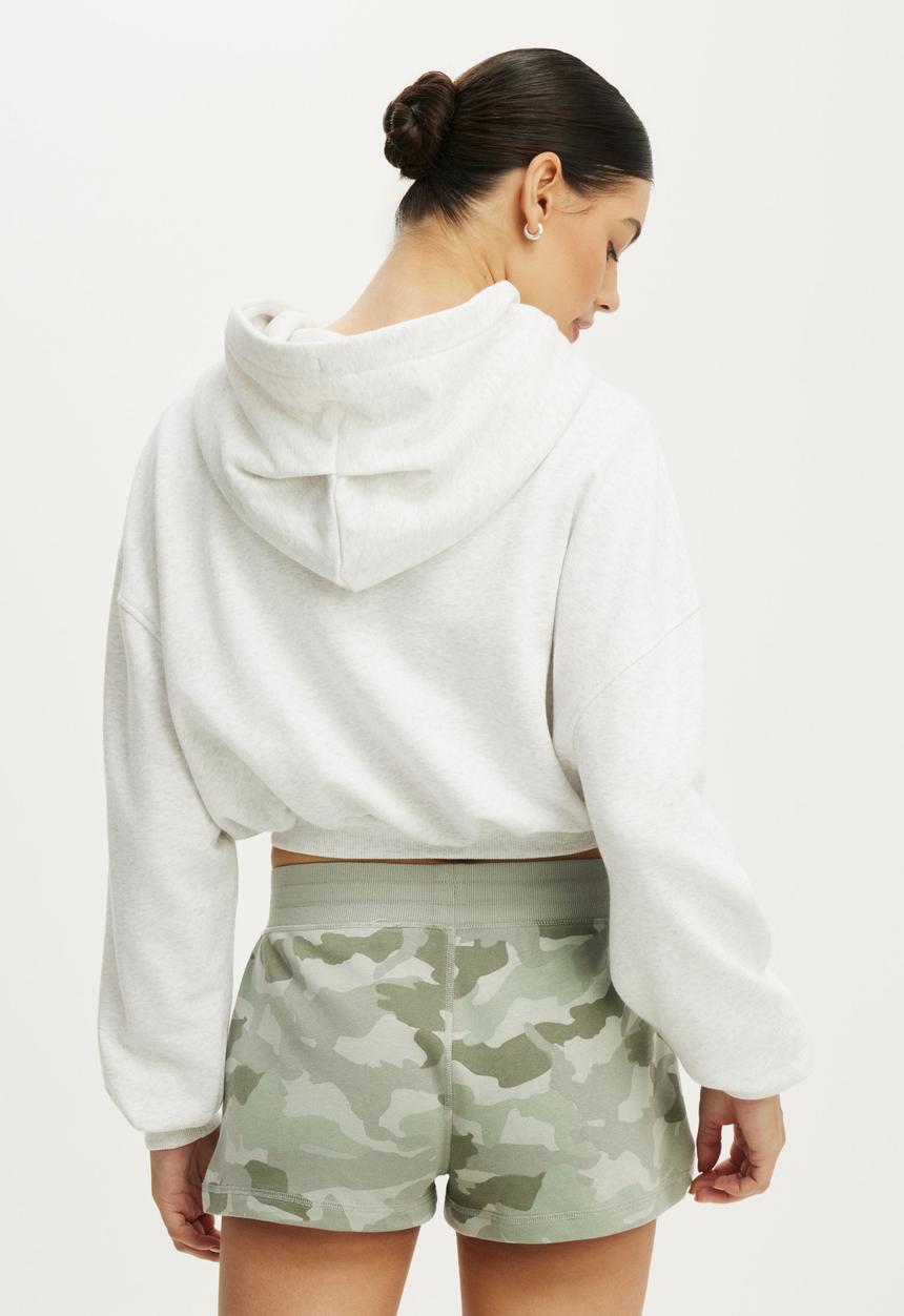 Cotton On - Active Fleece Bubble Zip Through - Light Grey Marle