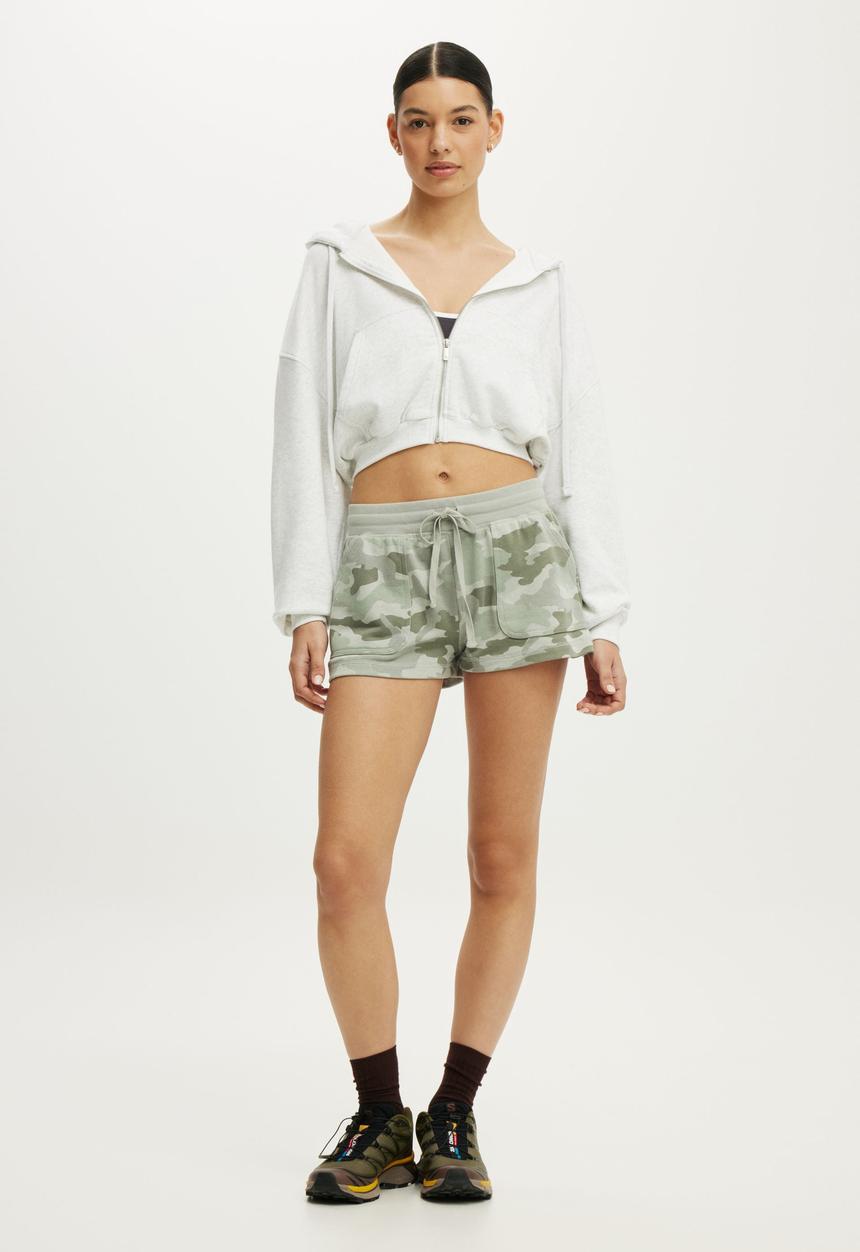 Cotton On - Active Fleece Bubble Zip Through - Light Grey Marle