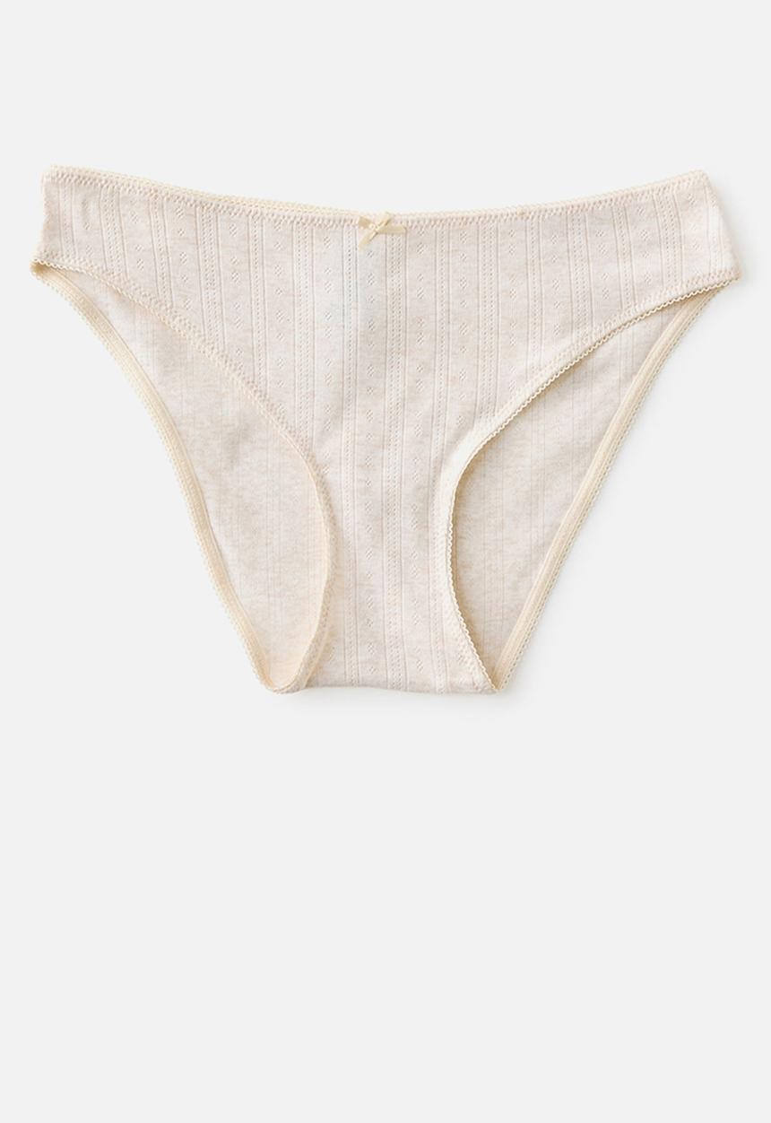 Cotton On - Cotton pointelle bikini brief 3 pack - black/white/butterscotch