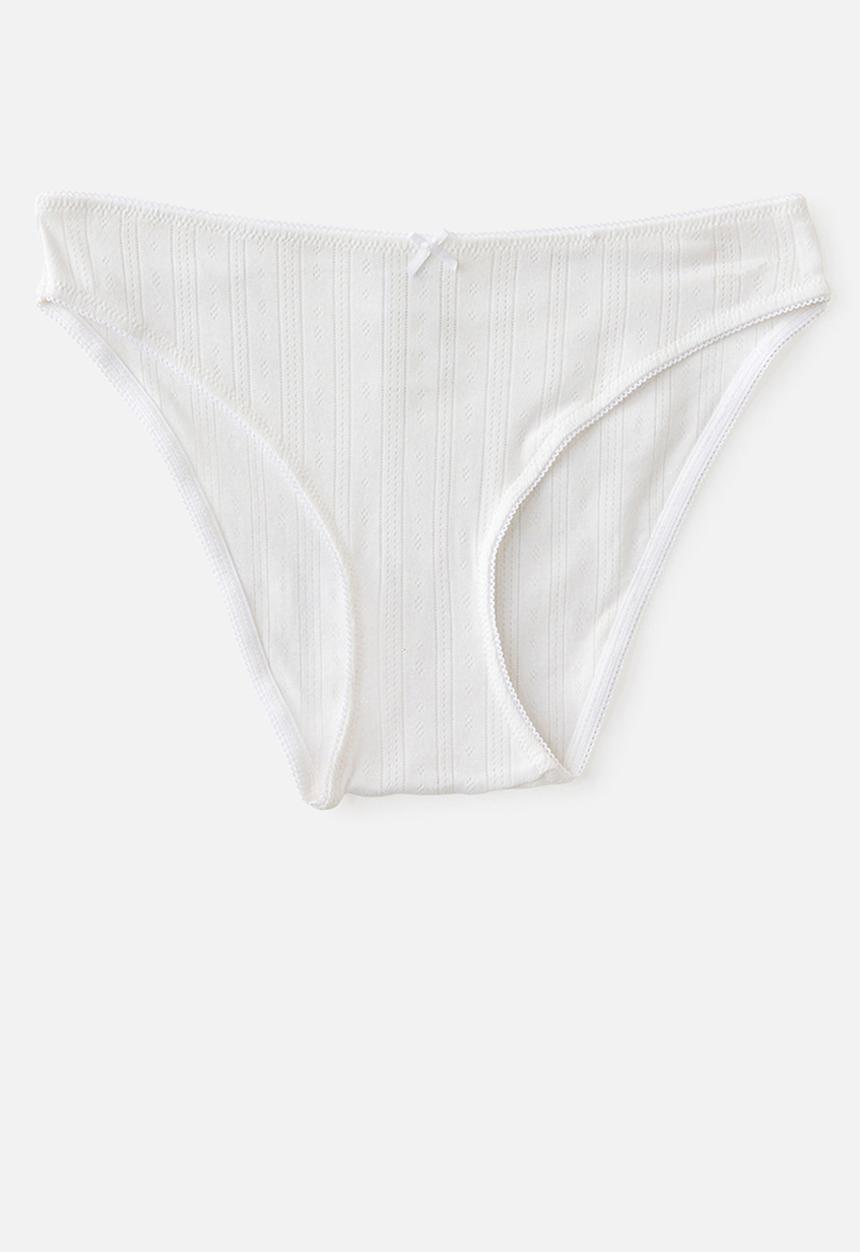 Cotton On - Cotton pointelle bikini brief 3 pack - black/white/butterscotch