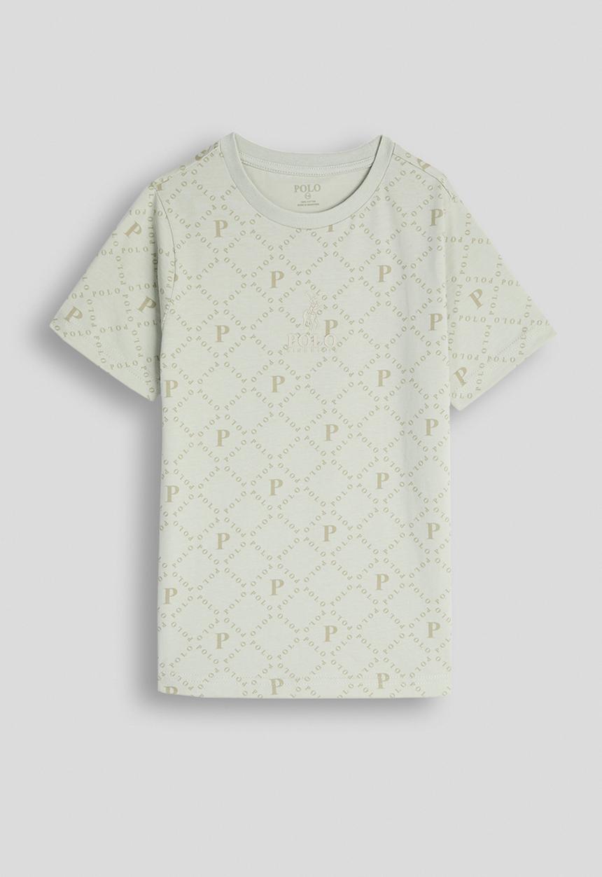 POLO - Boys Sebastian Monogram Short sleeve Tee - Cool Sage