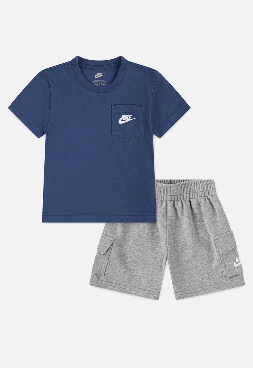 Nike - Nkb B Nsw Pkt Tee Ft Short Set - Dk Grey Heather