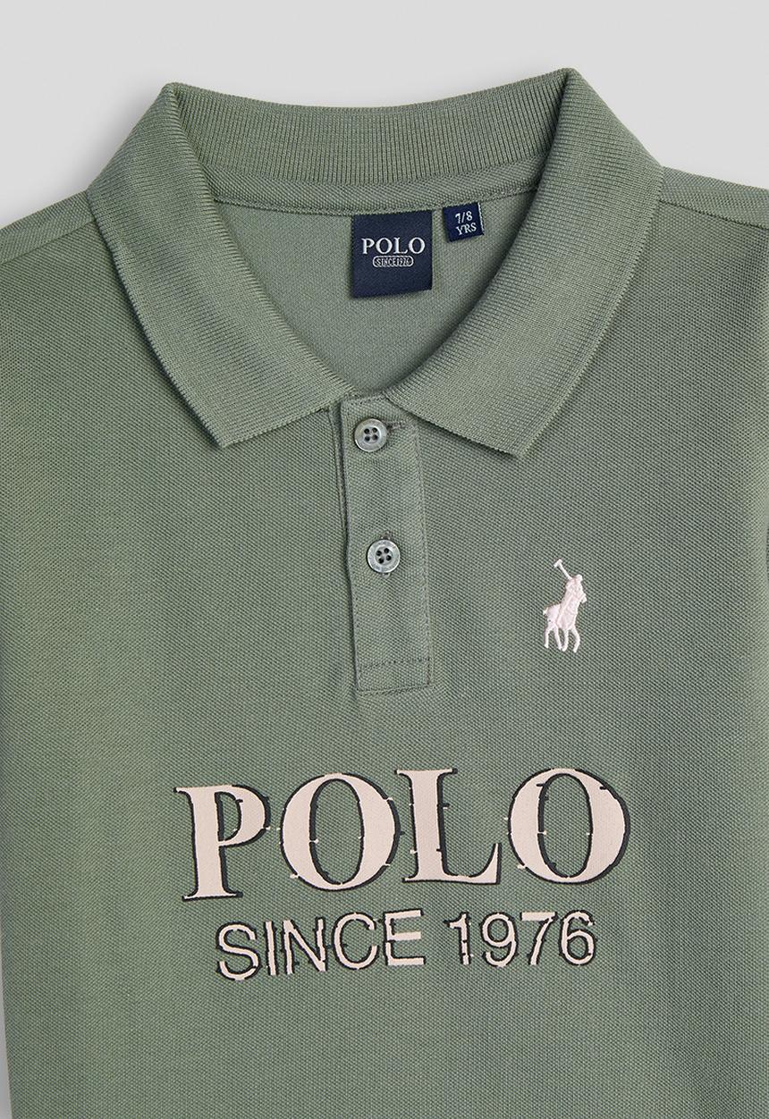 POLO - Boys Ayden Printed Ss Golfer - Thyme