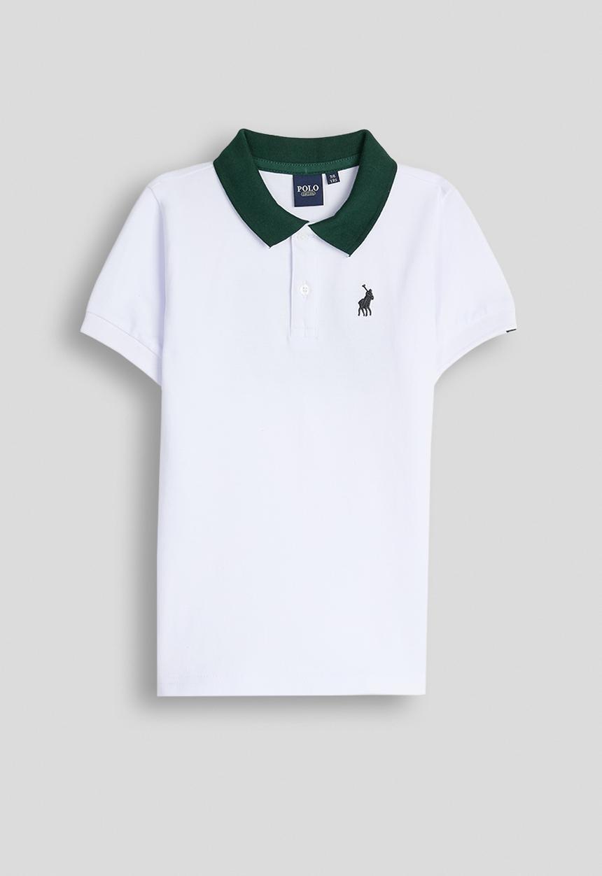 POLO - Boys Neil Sport Printed Golfer - White