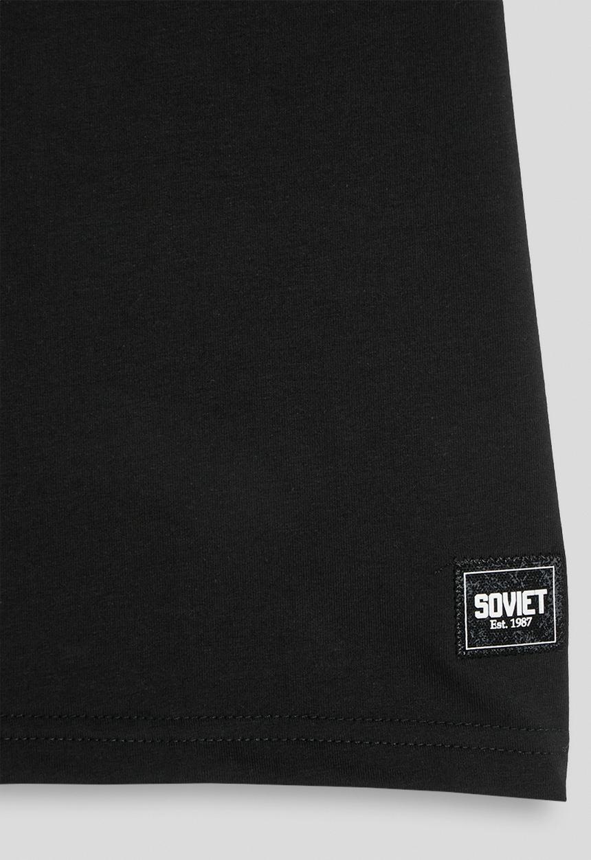 SOVIET - Boys Short Sleeve V-Neck Tee - Black