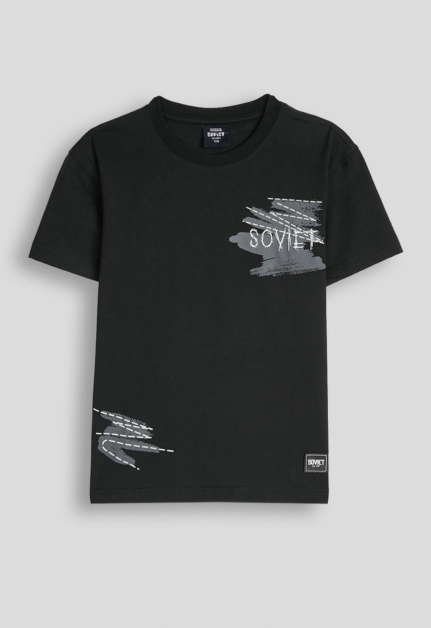 SOVIET - Boys Short Sleeve Crew Neck Tee (Box Fit) - Black