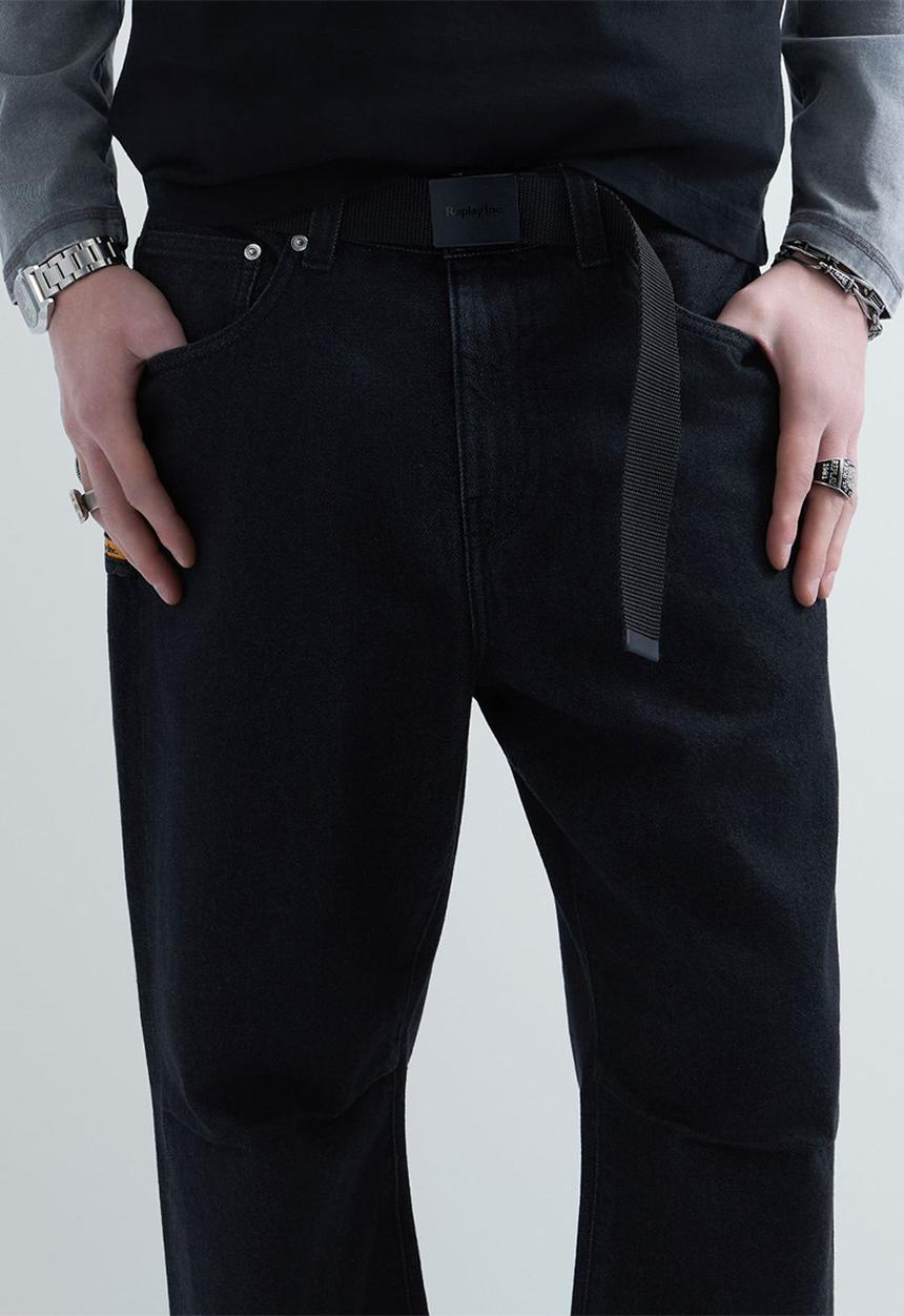 Replay - Straight Fit Jeans - Black Delave