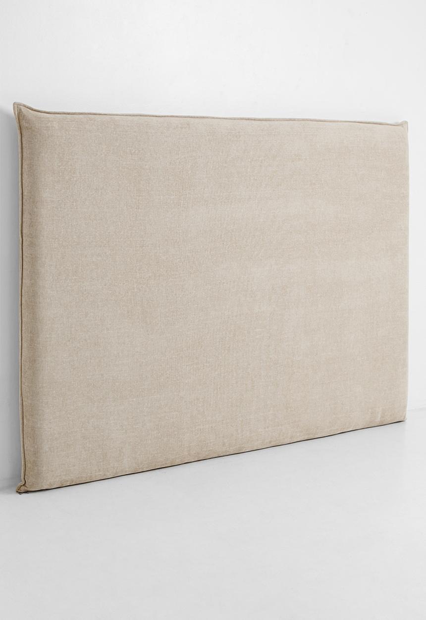 Sixth Floor - Sabie Slip Cover Queen Headboard Plush Linen - Neutral