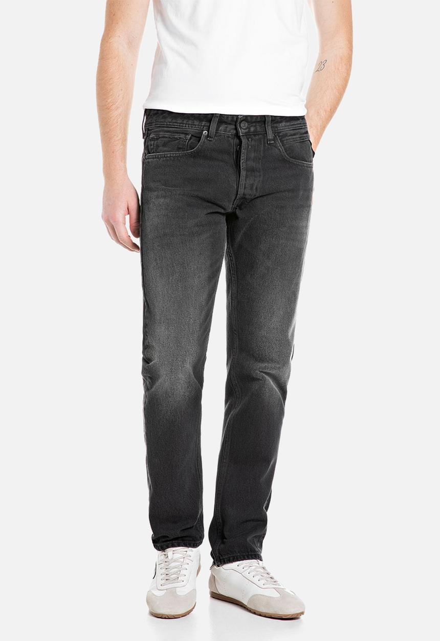 Replay - 12 Oz black od black cotton denim - black delavè
