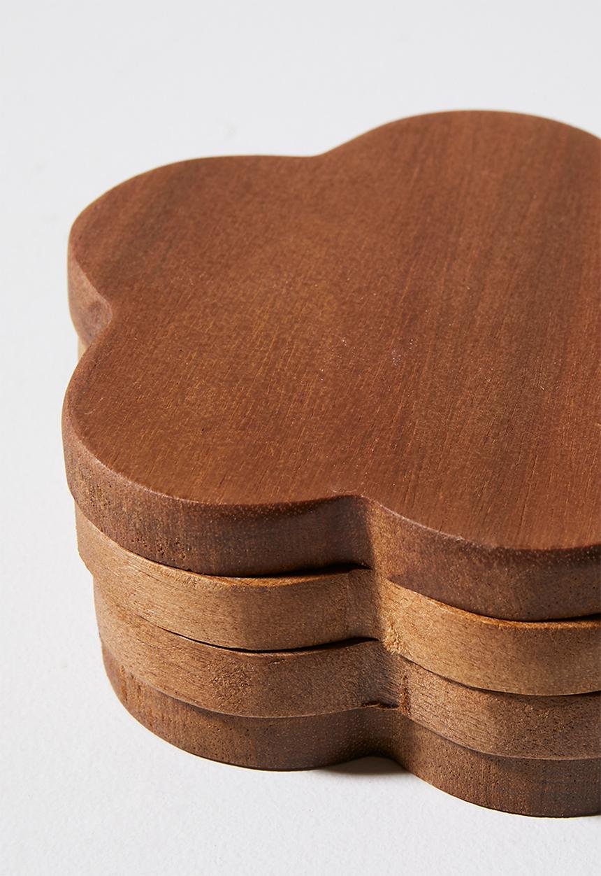 Home Classix - Home Classix Acacia Wooden Coaster 4pc Set 