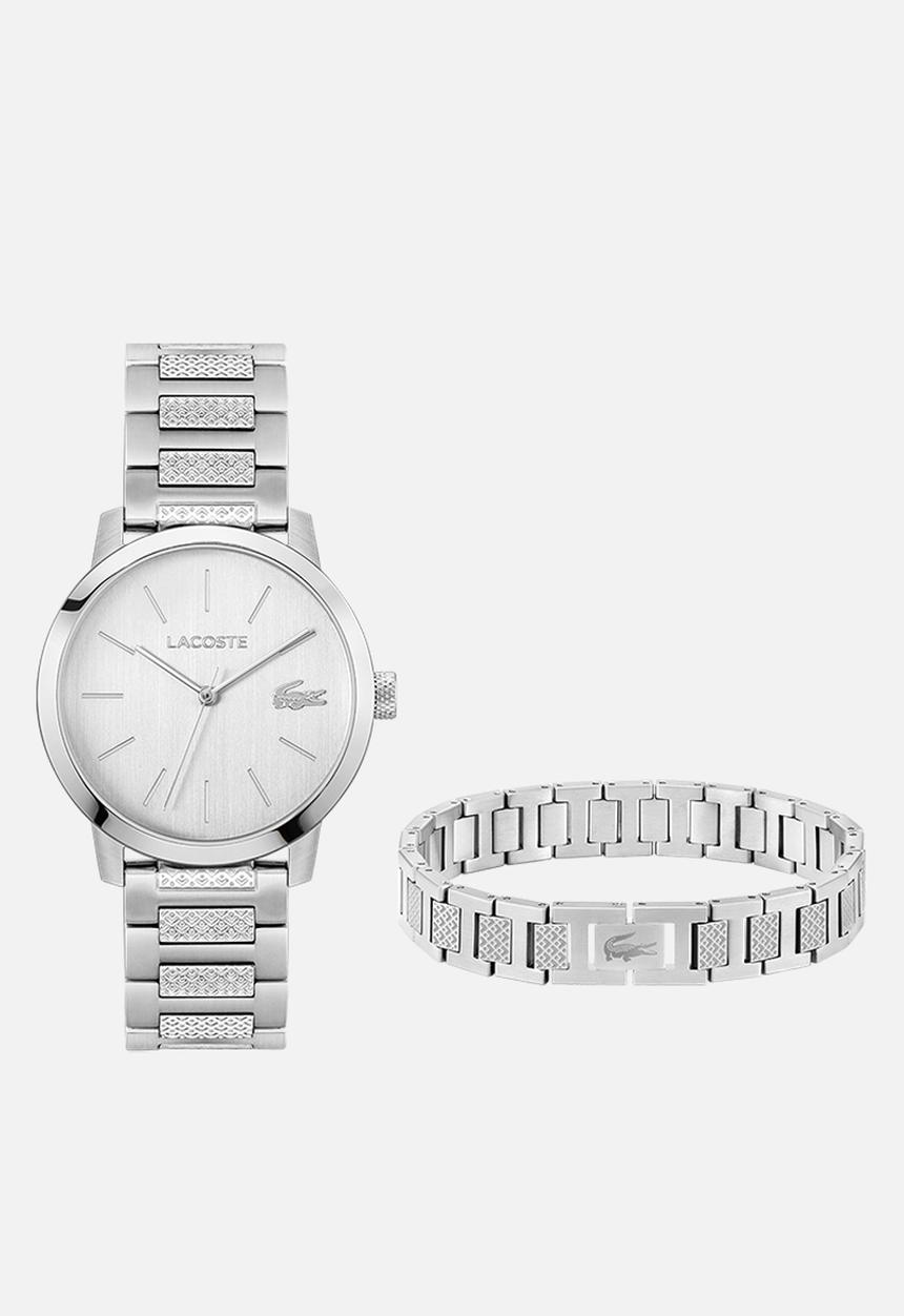 Lacoste - Lacoste Metropole 39mm Watch & Bracelet Gift Set - Silver