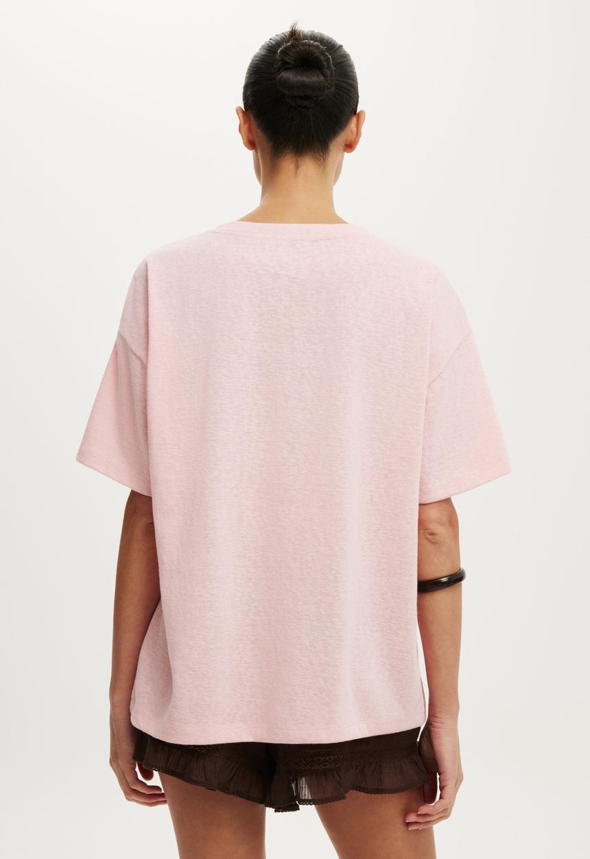 Cotton On - V Neck Vacay Graphic Tee - Hawaii/Bubblegum Fizz