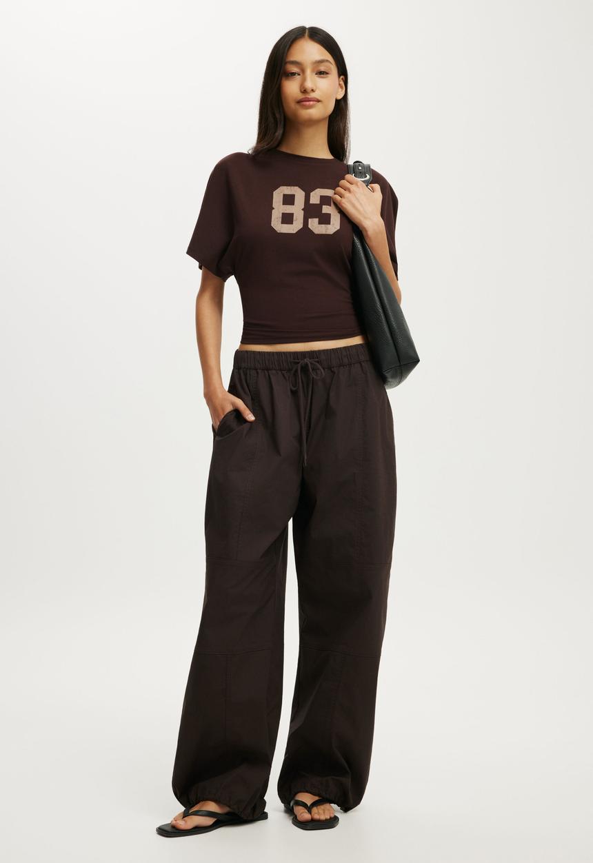 Cotton On - Graphic Batwing Short Sleeve Tee - 83/ Dark Oak