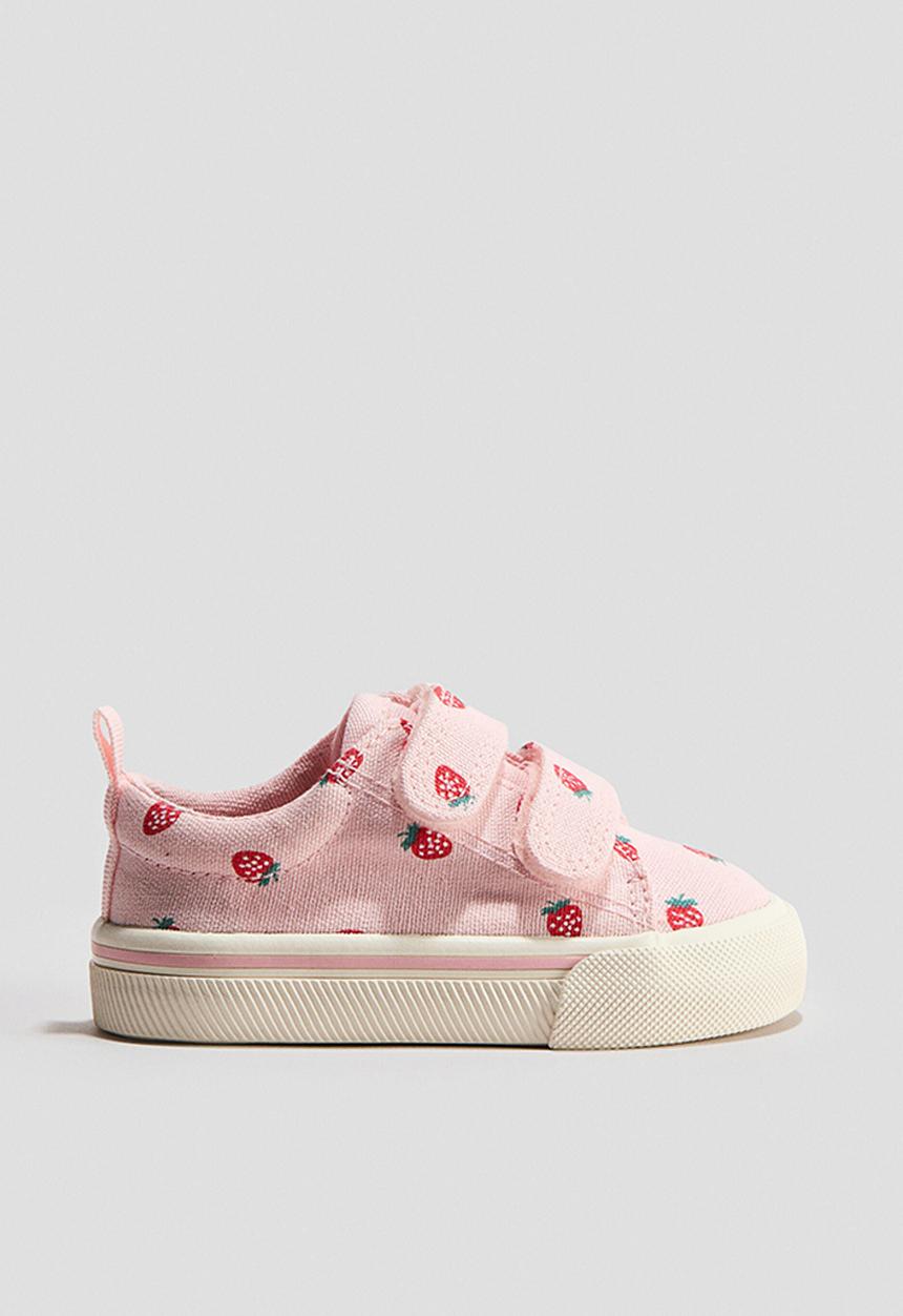 H&M - Cotton trainers - light pink/strawberries