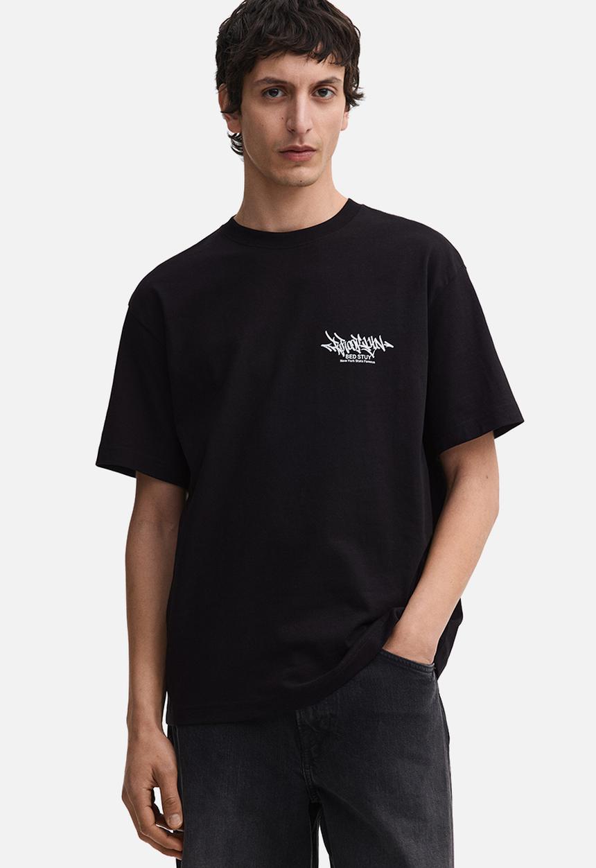 H&M - Relaxed fit printed t-shirt - black/brooklyn