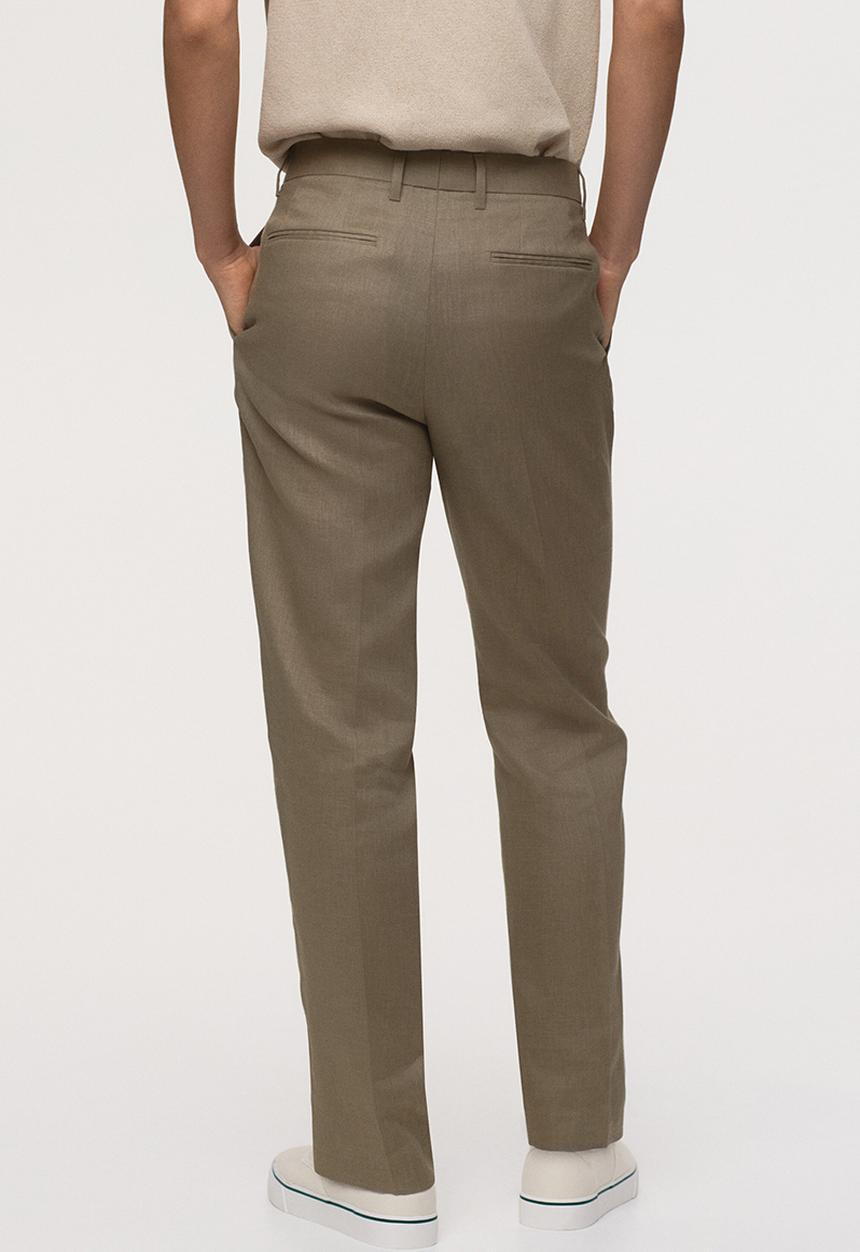 H&M - Slim fit linen suit trousers - khaki green