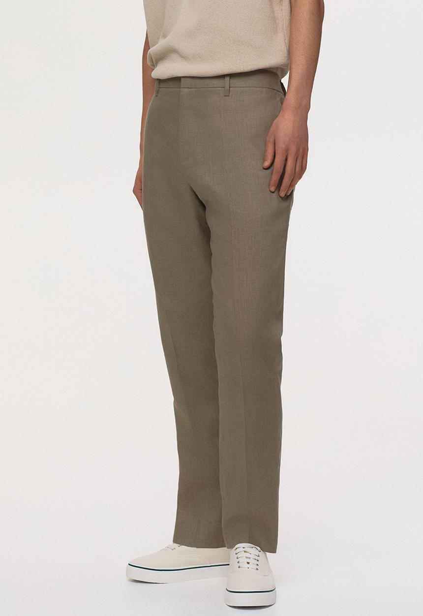 H&M - Slim fit linen suit trousers - khaki green
