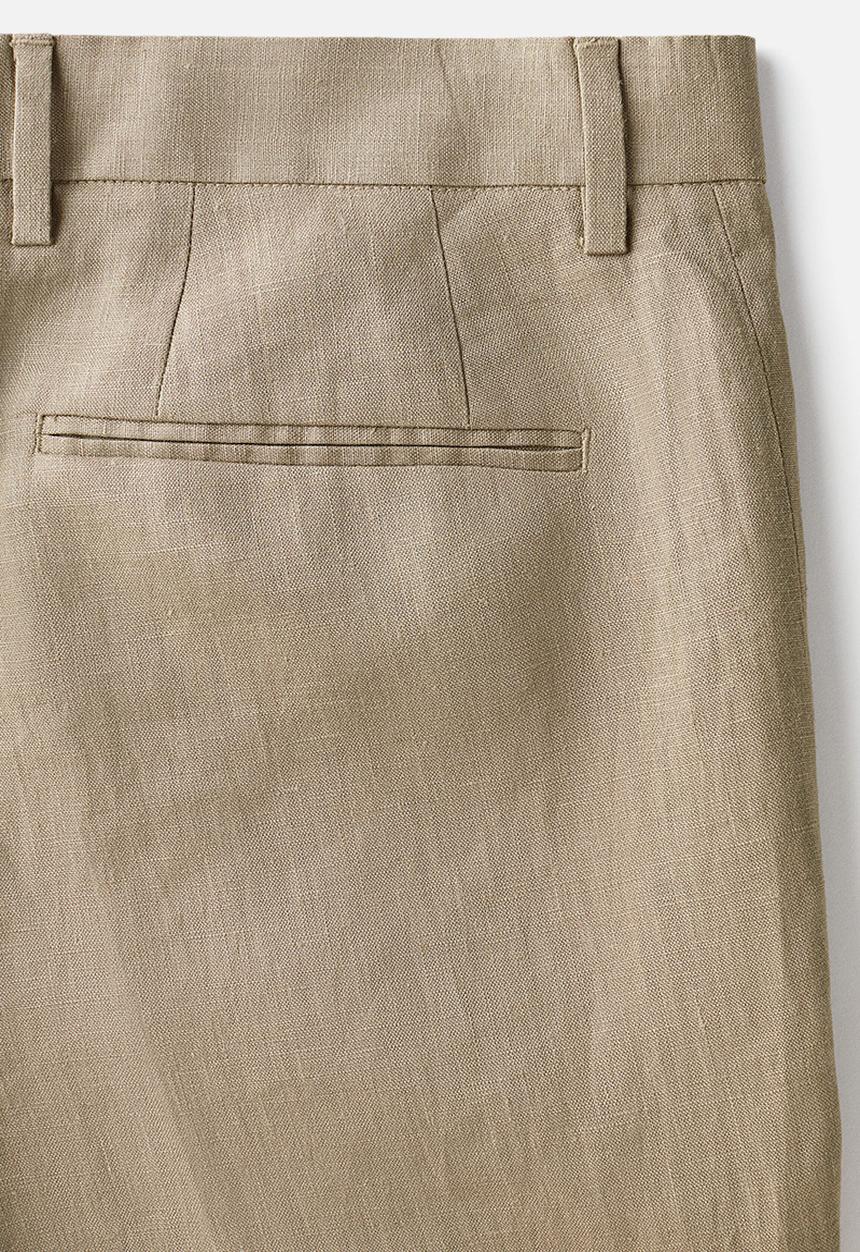 H&M - Slim fit linen suit trousers - khaki green