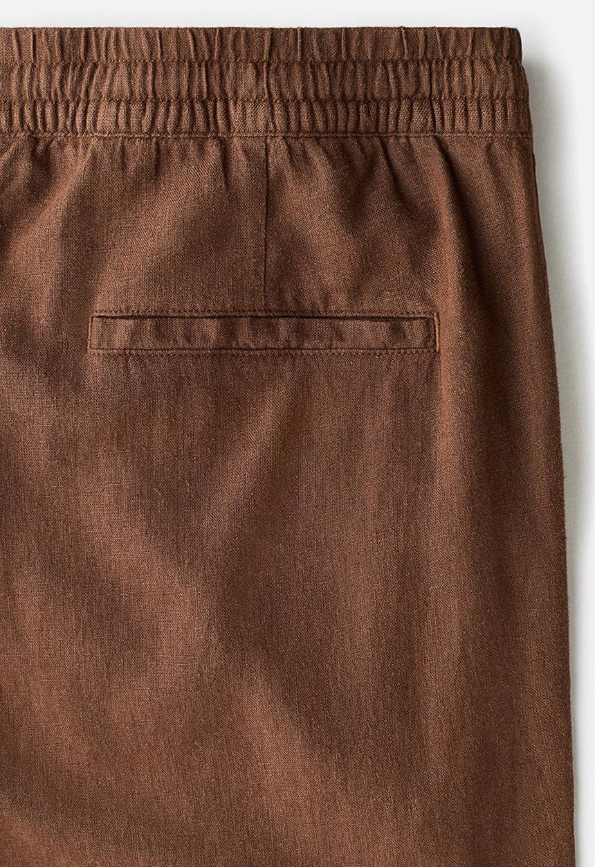 H&M - Relaxed fit linen-blend trousers - light brown