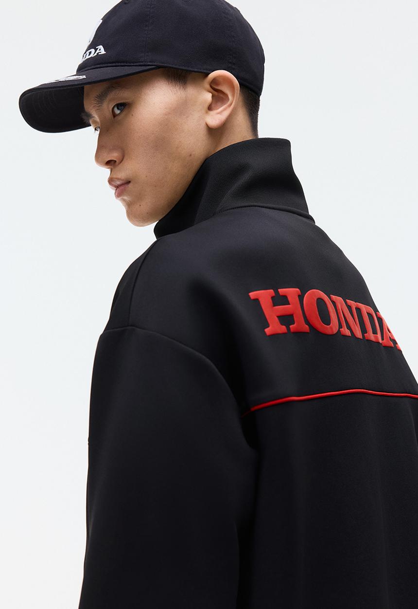 H&M - Loose fit scuba track jacket - black/honda