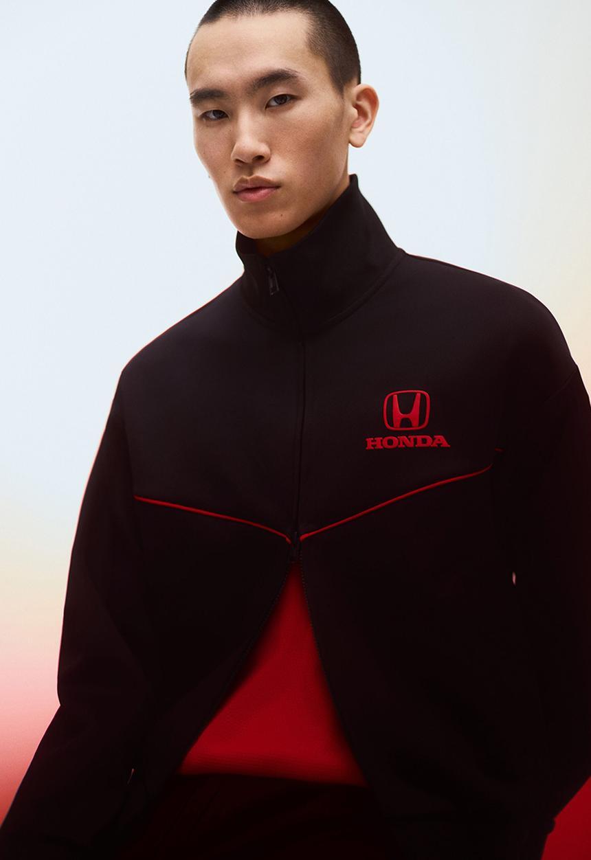 H&M - Loose fit scuba track jacket - black/honda