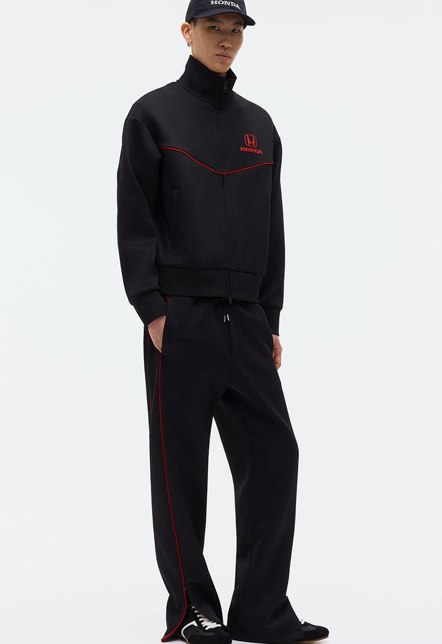 H&M - Loose fit scuba track jacket - black/honda