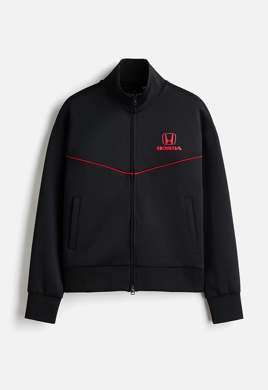 H&M - Loose fit scuba track jacket - black/honda