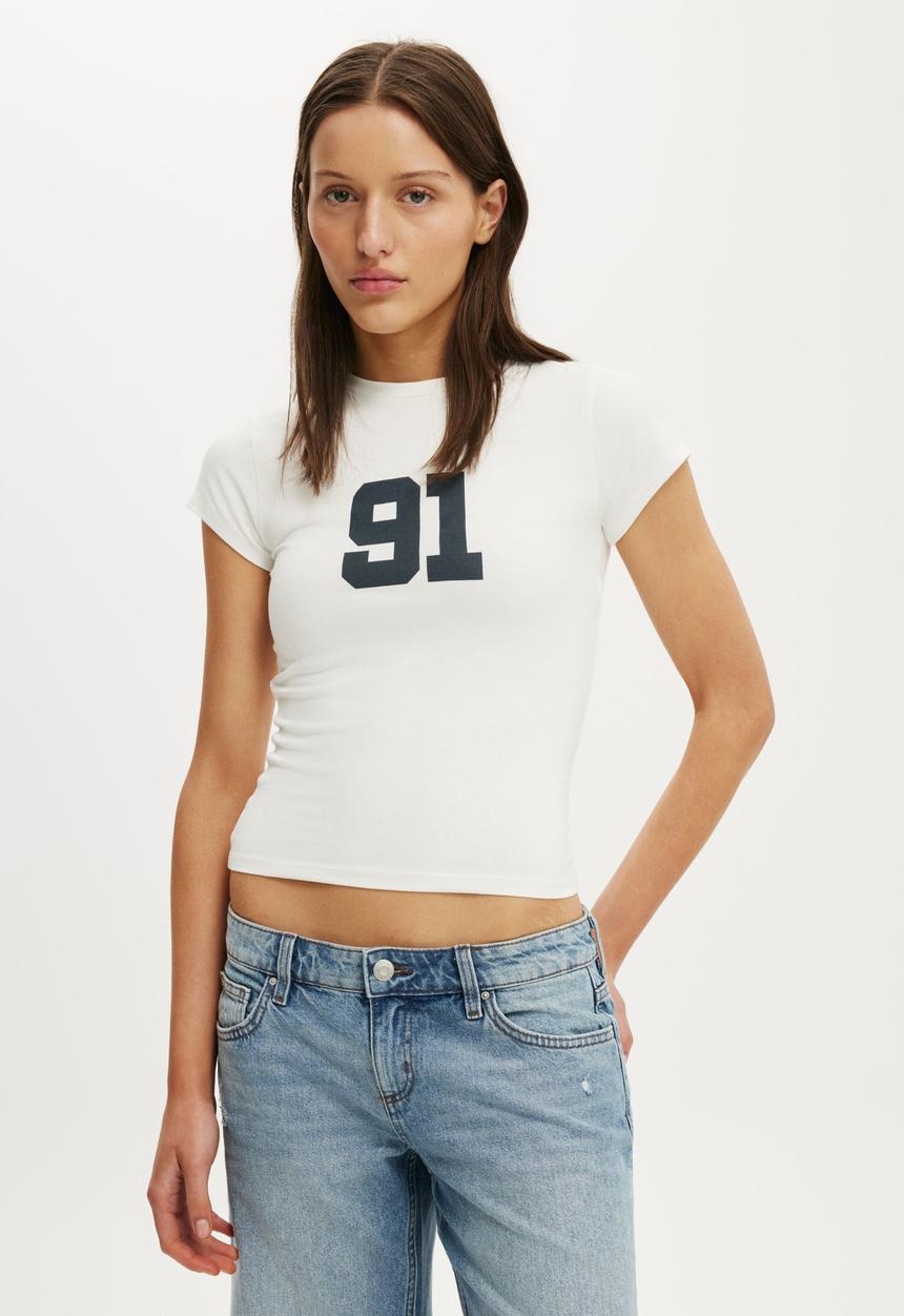Cotton On - All Day Graphic Tee - 91 / Vintage White
