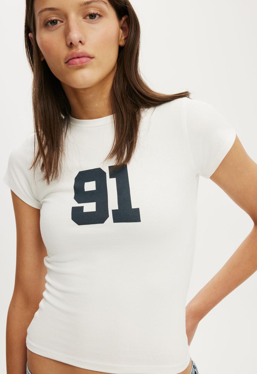 Cotton On - All Day Graphic Tee - 91 / Vintage White