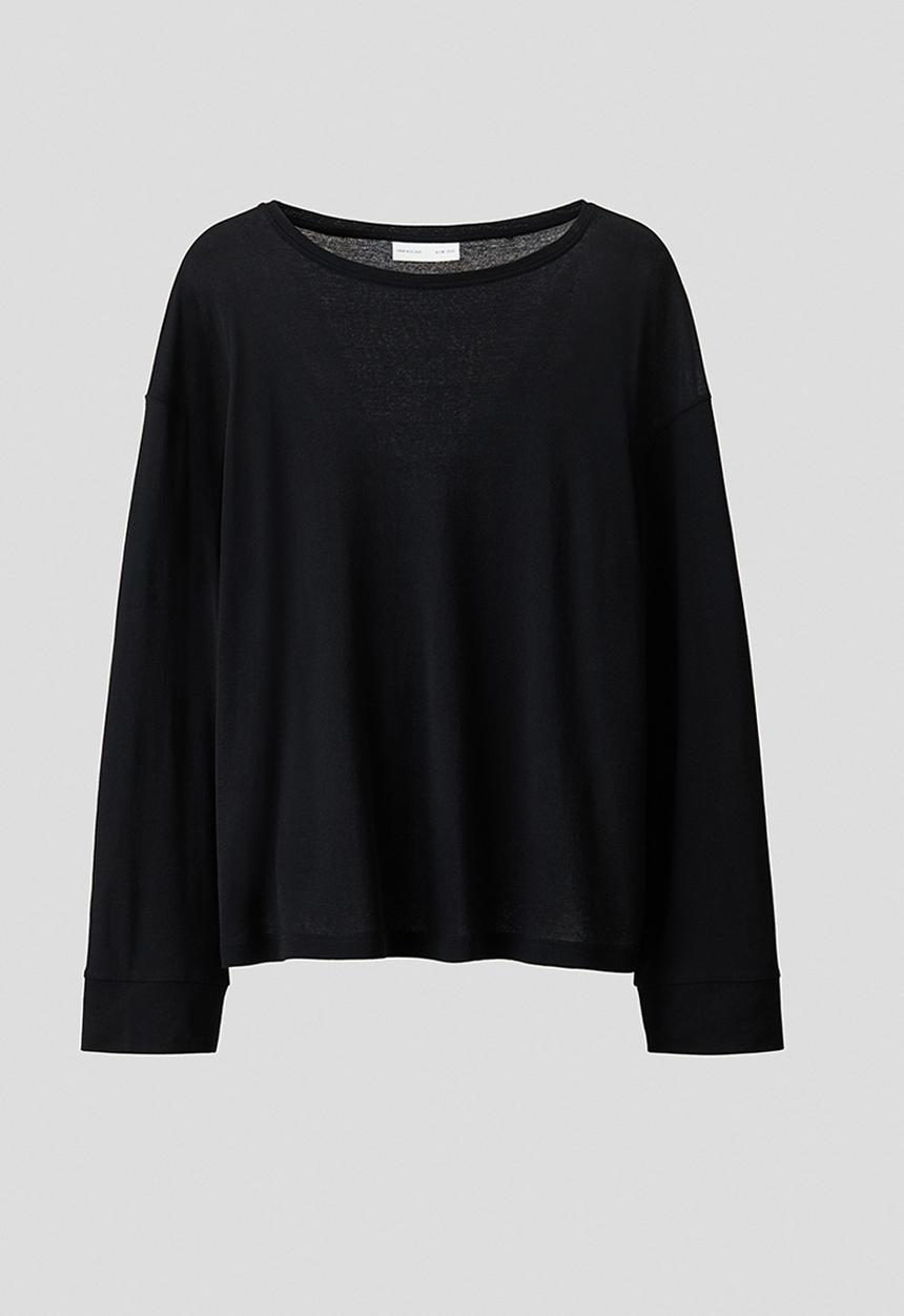 H&M - Relaxed fit long-sleeved cotton T-shirt - black