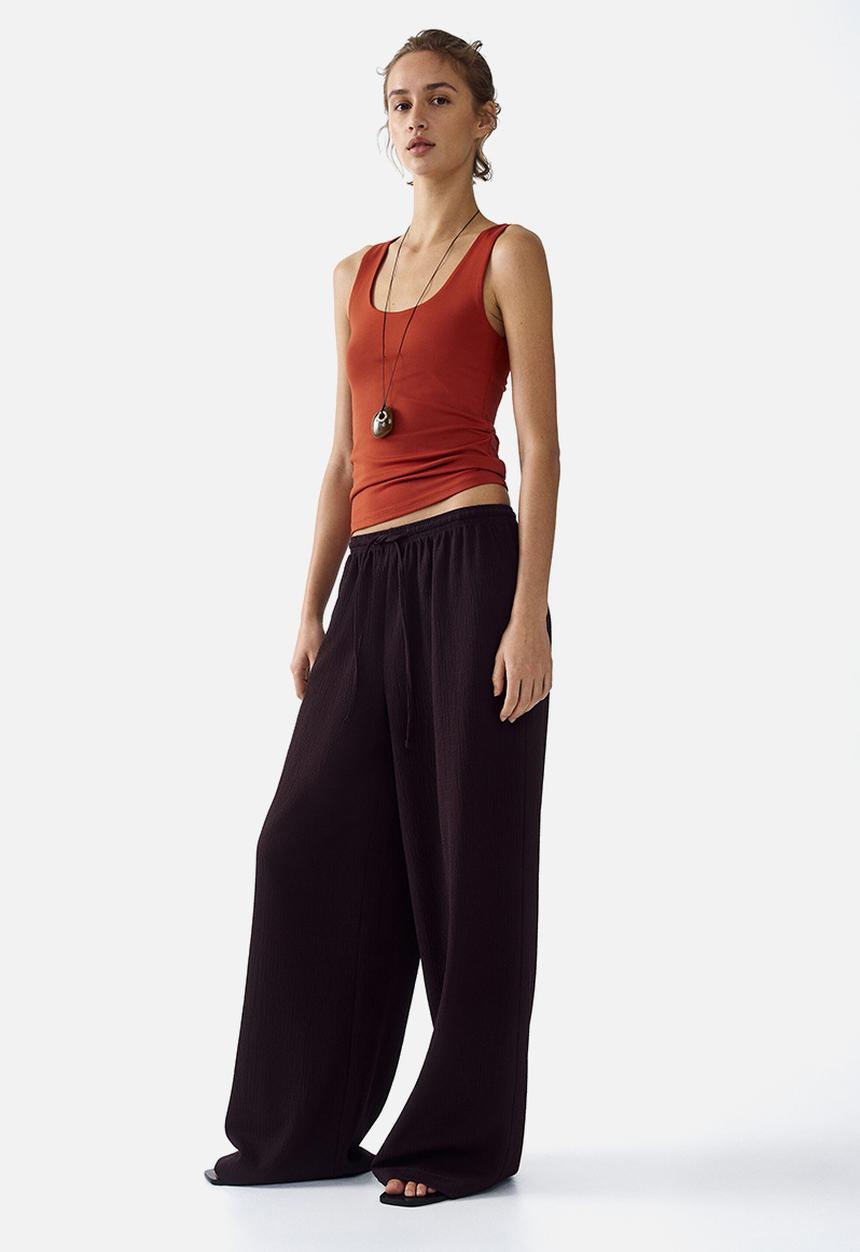 H&M - Wide pull-on trousers - dark brown