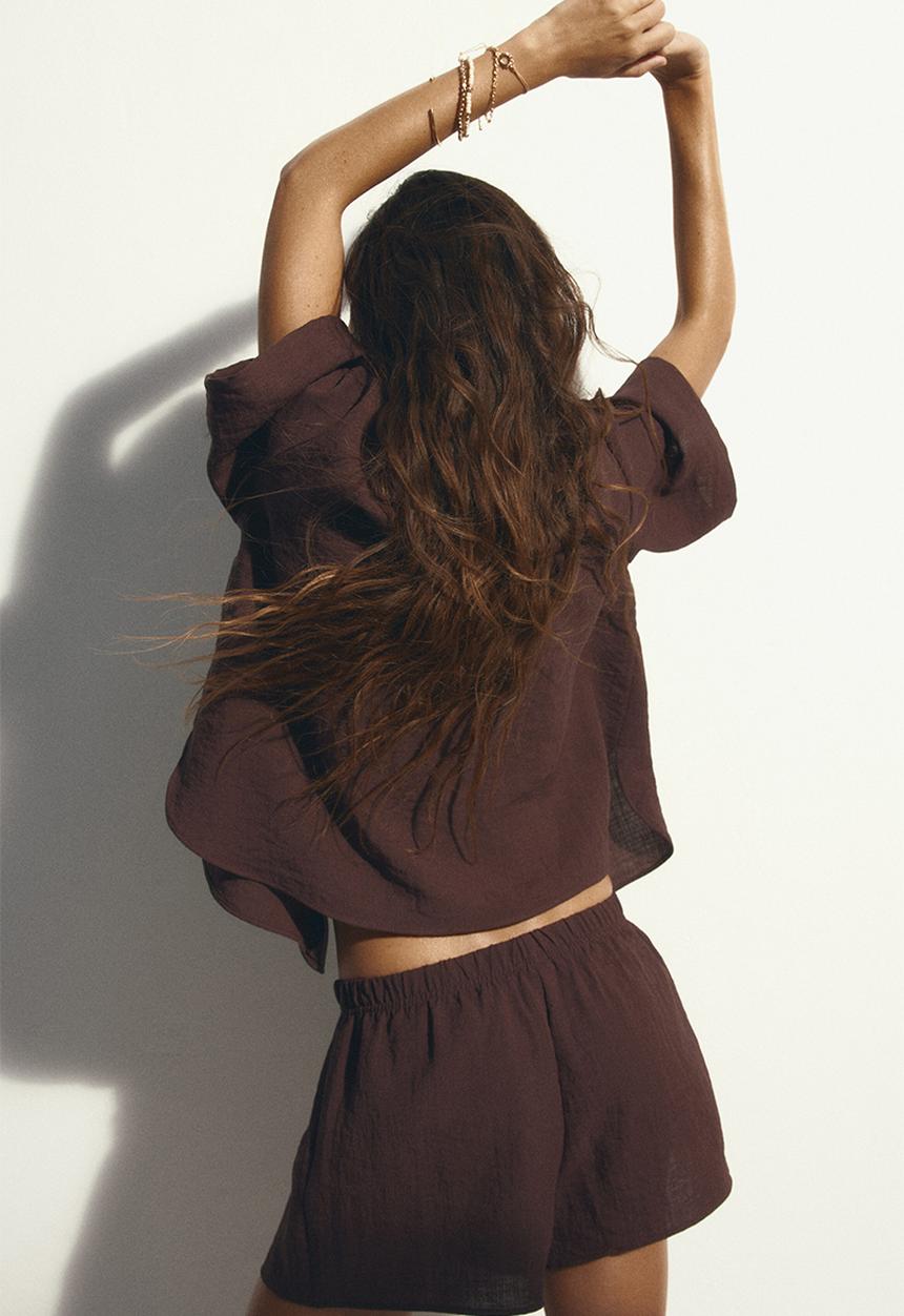 H&M - Broderie anglaise shorts - dark brown