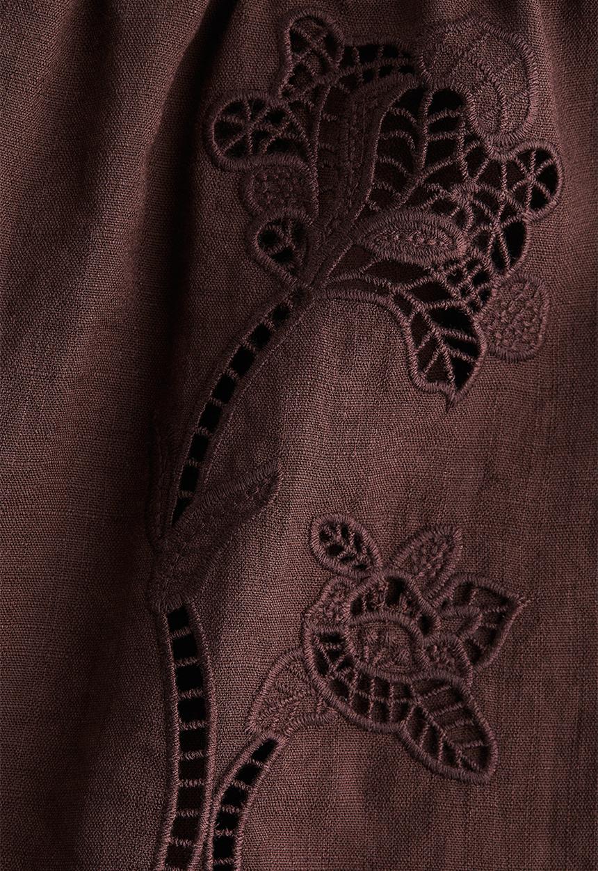 H&M - Broderie anglaise shorts - dark brown