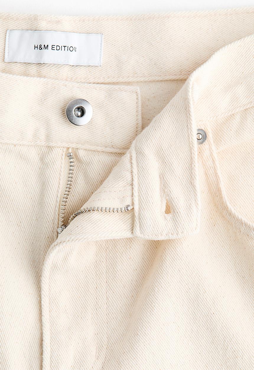 H&M - Crochet look-detail jeans - cream