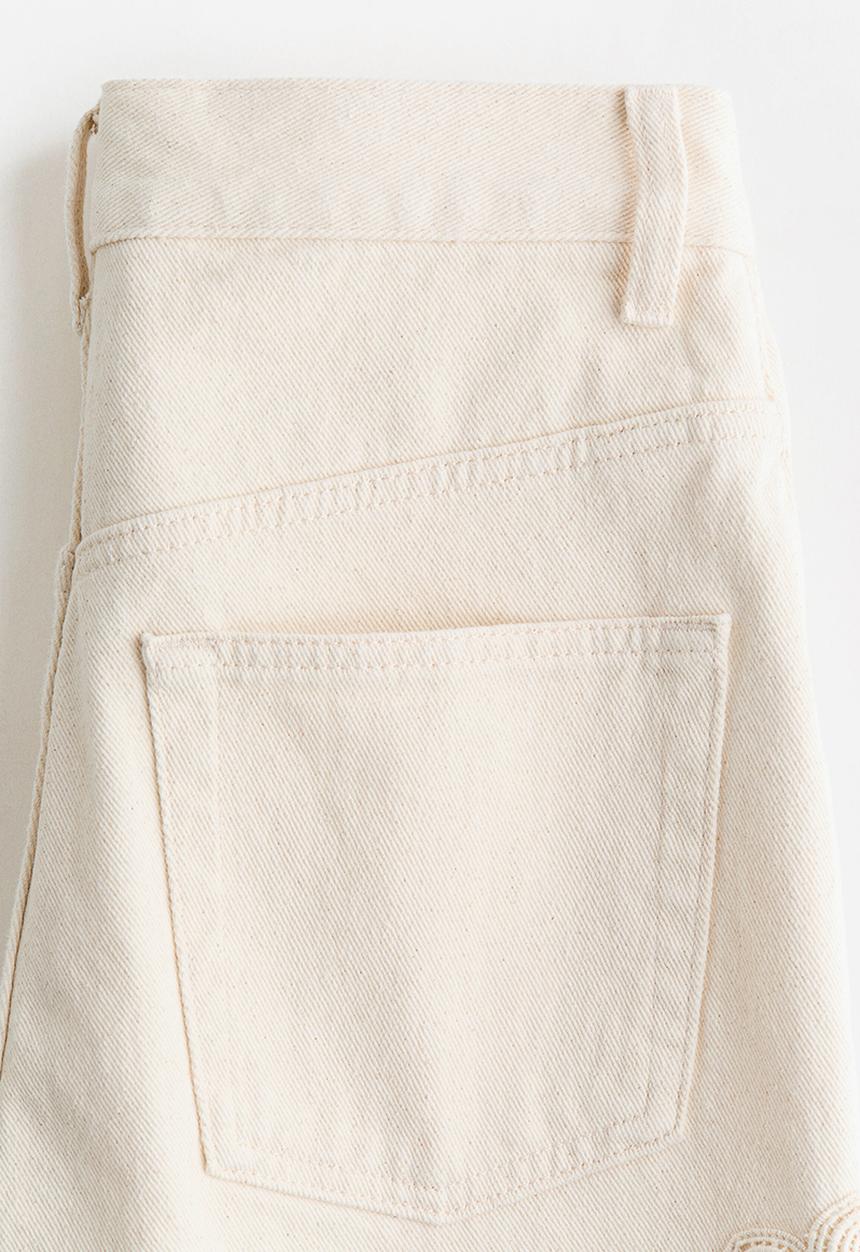 H&M - Crochet look-detail jeans - cream