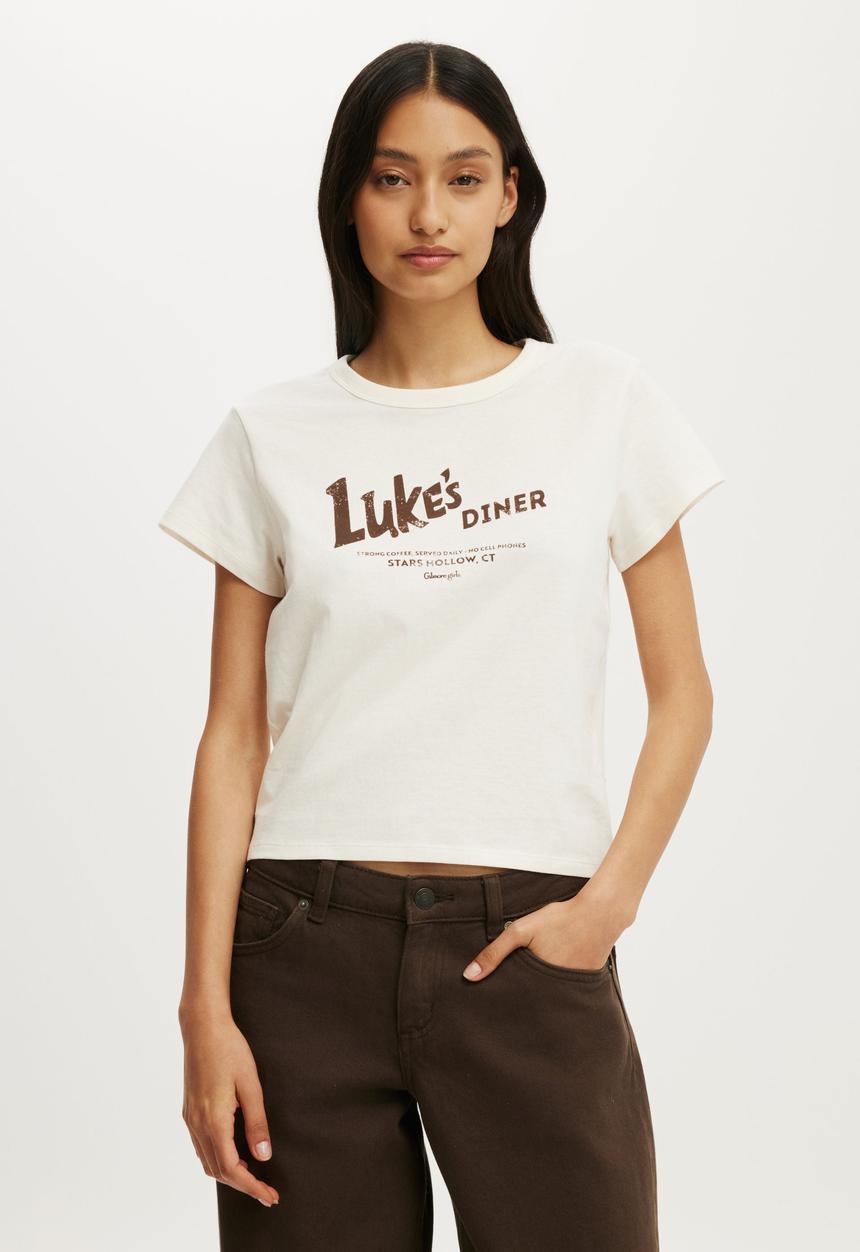 Cotton On - Lcn Original Graphic Tee - Lcn Wb Gilmore Girls Lukes Diner Gardenia