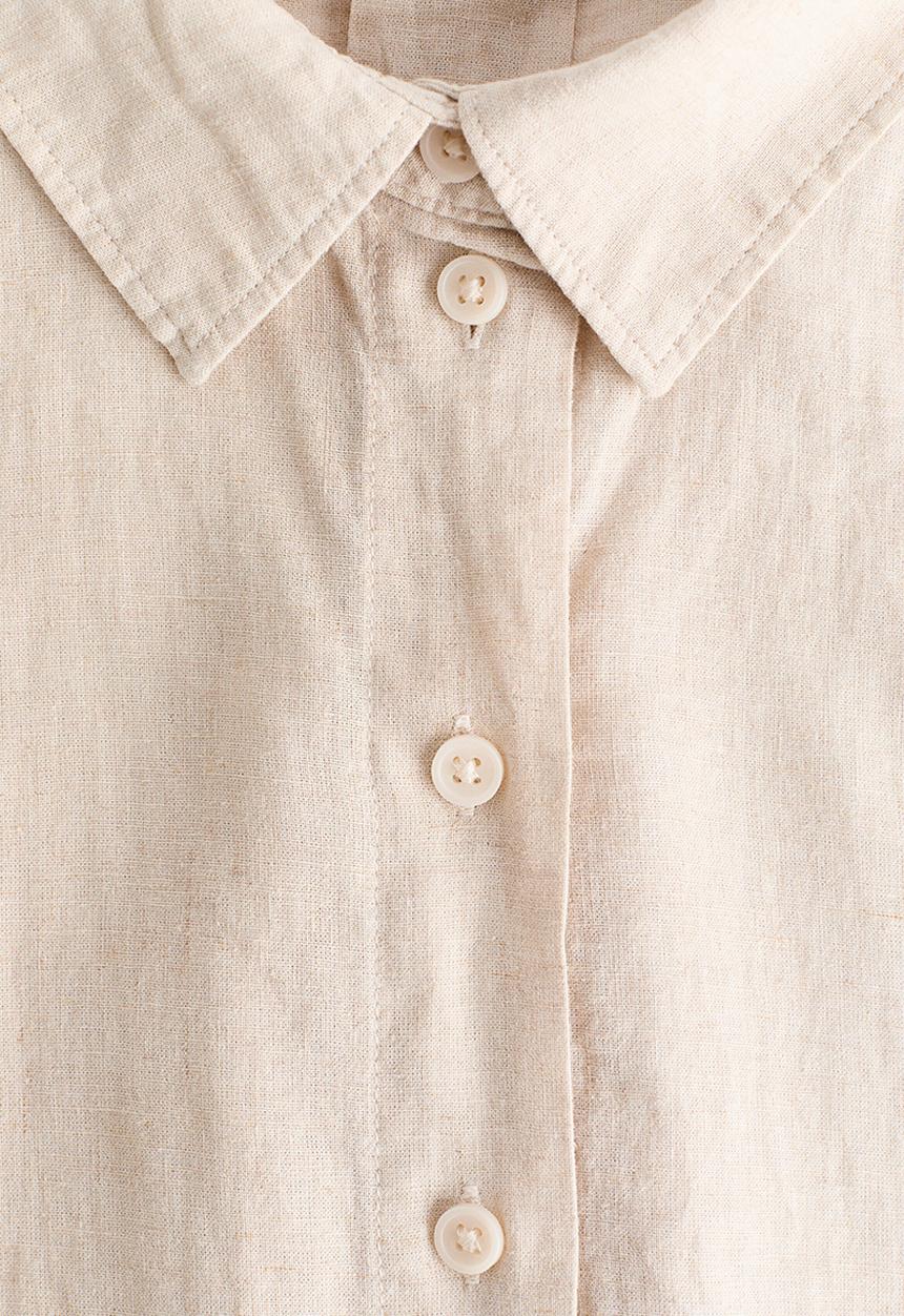 H&M - Linen-blend shirt - light beige