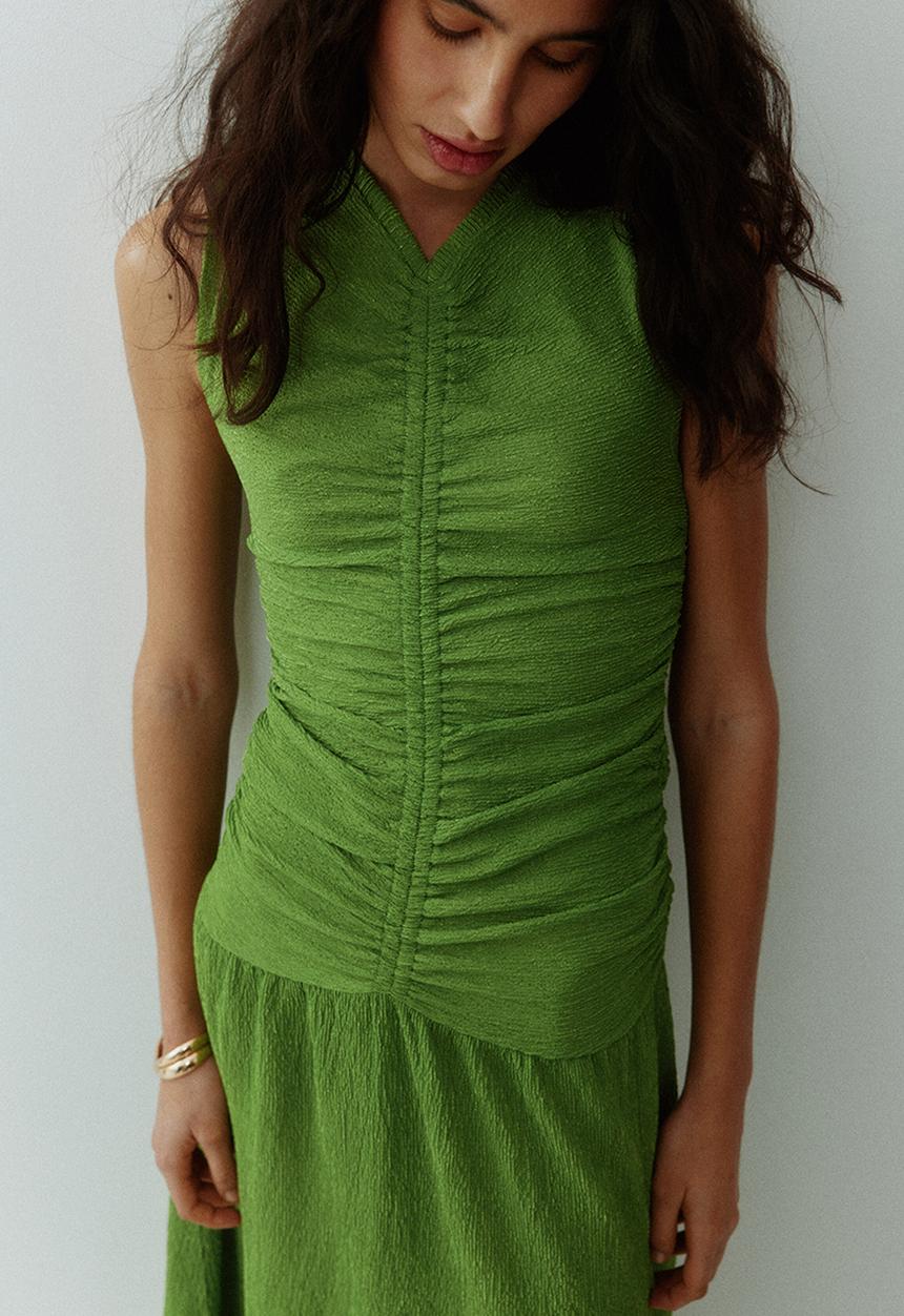 H&M - Draped jersey dress - green